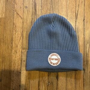Carhartt Slate Blue Ribbed Cuffed Beanie with Round Patch